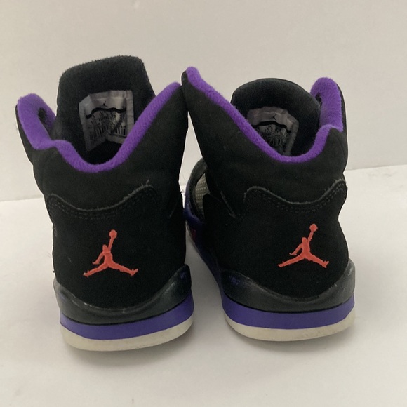 GUC Nike Jordan 5 Retro Raptors Size 11C Kids Black Ember Glow Fierce Purple - Picture 4 of 12